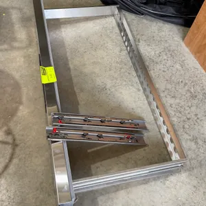 Stainless steel chef island drawer frame. Includes drawer slide rails.