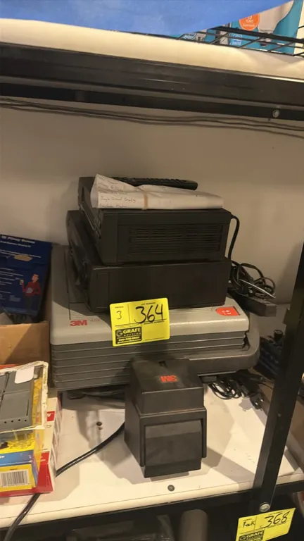 3M 9100 overhead projector with (2) VCR players. Package includes a 3M Model 9100 overhead projector, a JVC Super VHS ET player, an additional VCR pla