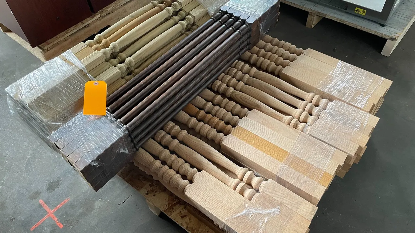 Pallet of Wooden Spindles