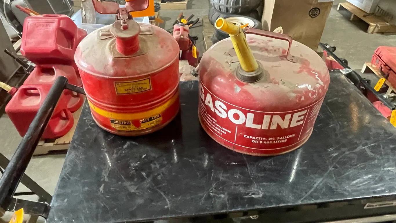(2) Steel Gas Cans