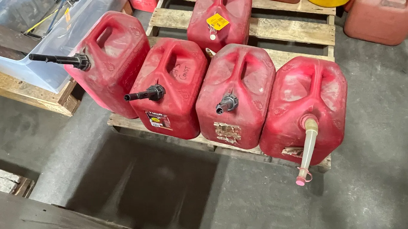 (5) Poly Gas Cans