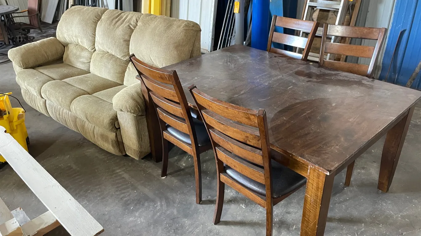 Dining Room Table and Chairs with Couch