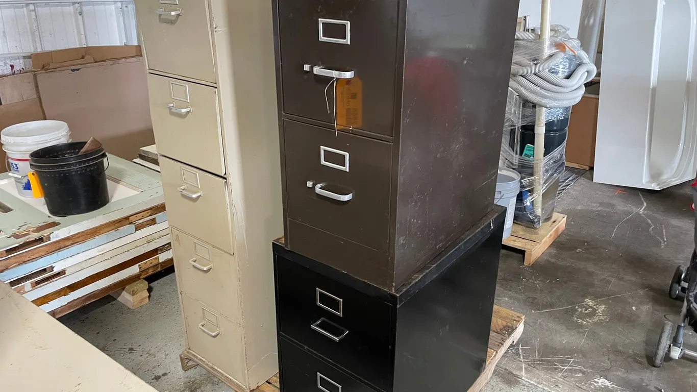 Pallet of Various Metal Filing Cabinets