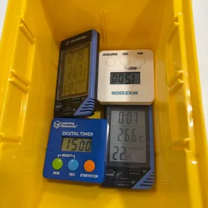 LOT OF ASSORTED TIMERS IN YELLOW BIN