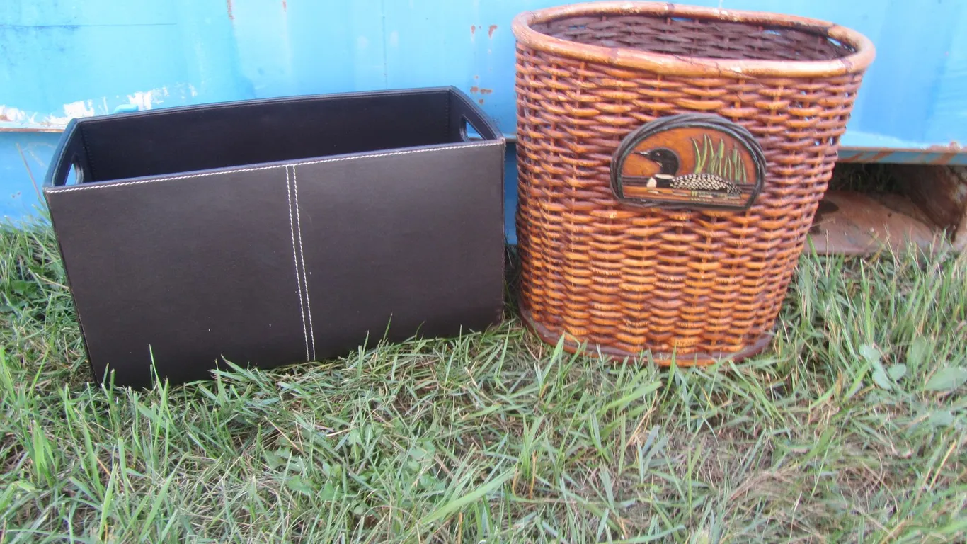 Loon Themed Wicker Basket And Other Storage Basket