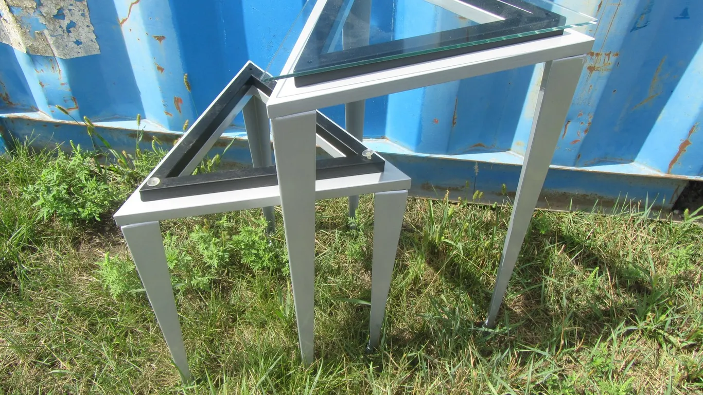 (2) Metal Side Tables