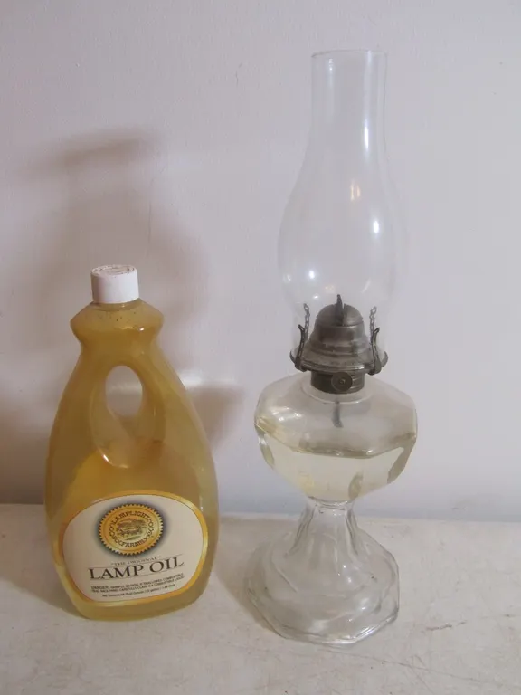 White Flame Light Co. Oil Lamp w/Shade