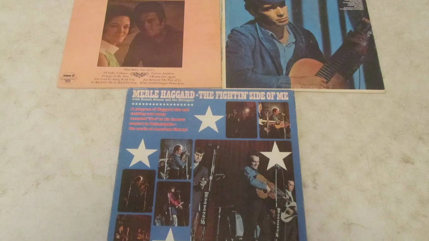 (3) Merle Haggard Vinyl Records