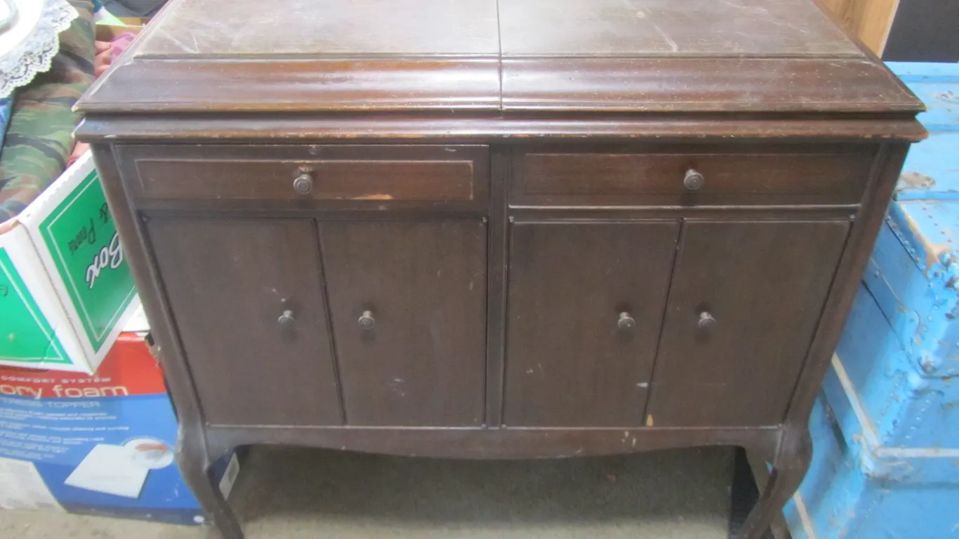 Vintage Wood Buffet Cabinet