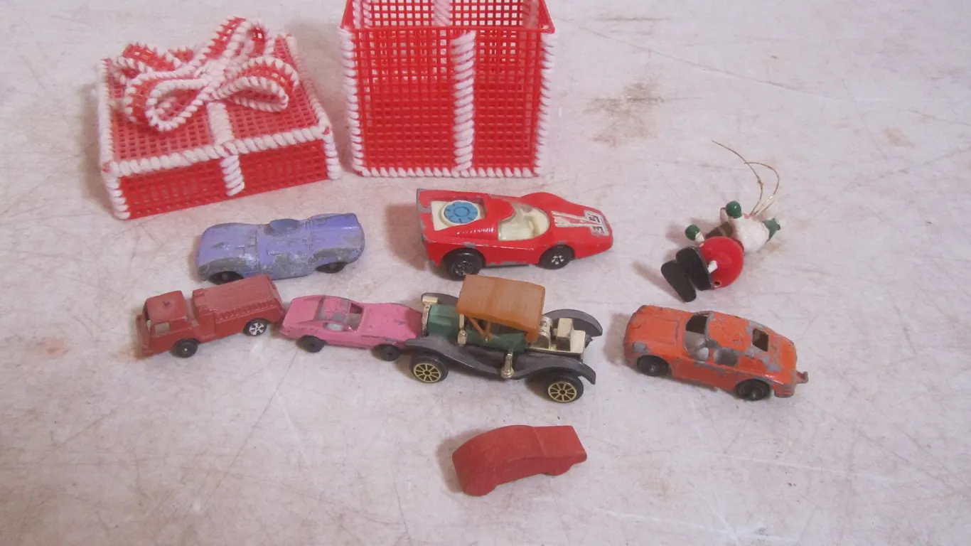 Lot Of Vintage Toy Cars w/Trinket Box