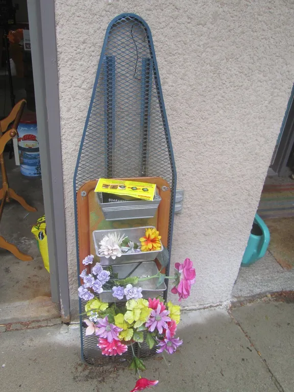 Home Made Ironing Board Planter Decoration