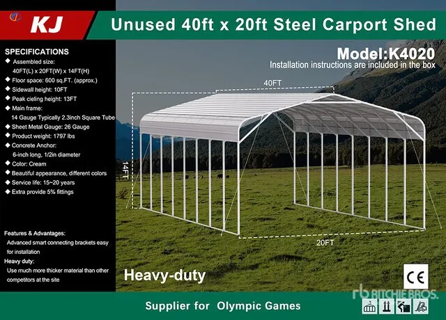 2026 KJ K4020 20 ft x 40 ft (Unused)
