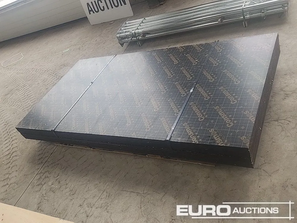 Unused 18mm x 2440mm x 1220mm Film Faced Reusable Shuttering Plywood (10 of)