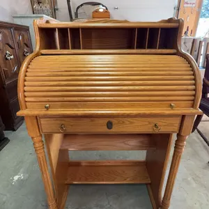 Winners Only Inc. Oak Roll Top Desk with Drawer and Cubbies