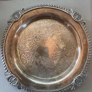 Sheffield Silverplate on Copper Serving Tray