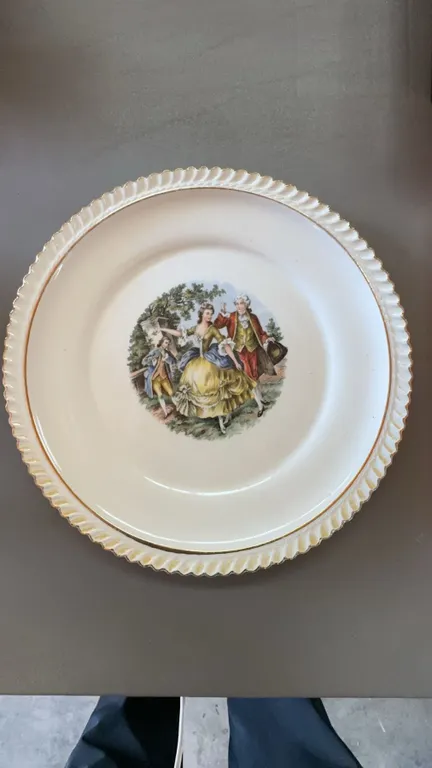 Harker Pottery Co. Plate with 22 KT Gold Accent