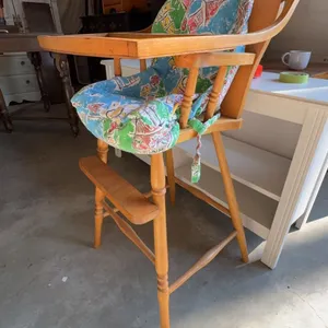 Wooden High Chair with Decorative Cushion