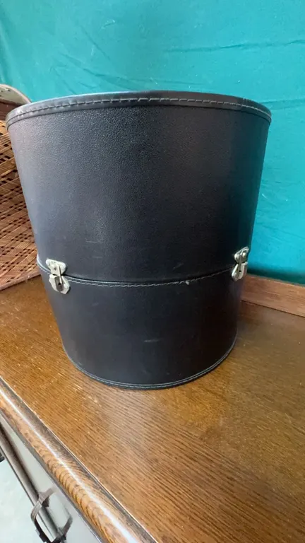 Black Wool Hat with Carry Case, 100% Wool, 13" Diameter Case