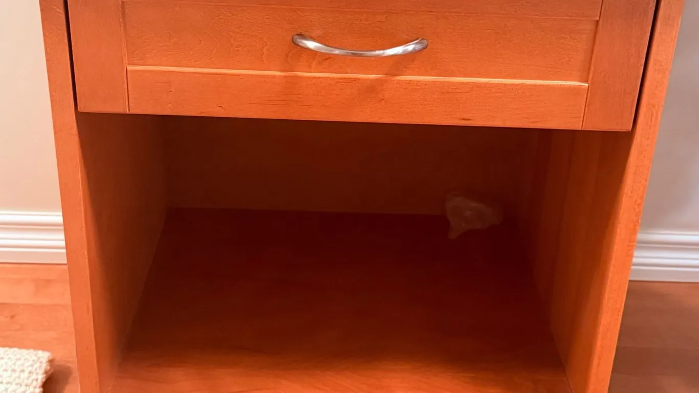 Wood Cabinet with Cubbies, Drawer and Artificial Monstera Plant