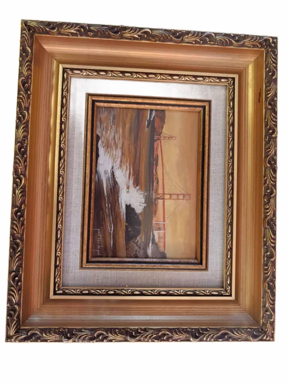 Paul Van De Pol Framed Painting of Golden Gate Bridge