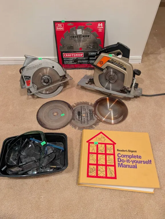 Circular Saws, Saw Blades, Safety Glasses, Reader's Digest DIY Manual