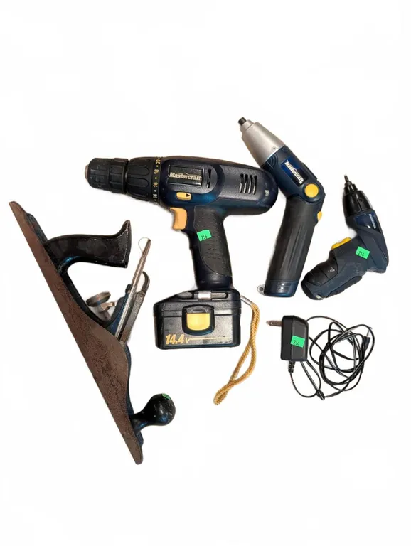 Mastercraft Cordless Drill and Screwdrivers With Stanley Hand Plane