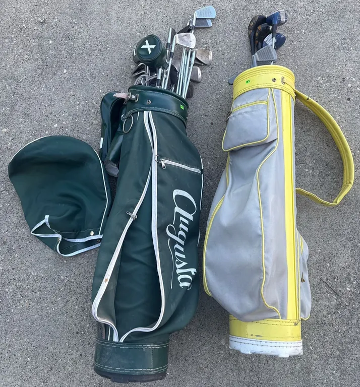 Two Golf Club Sets with Vintage Bags and Assorted Clubs