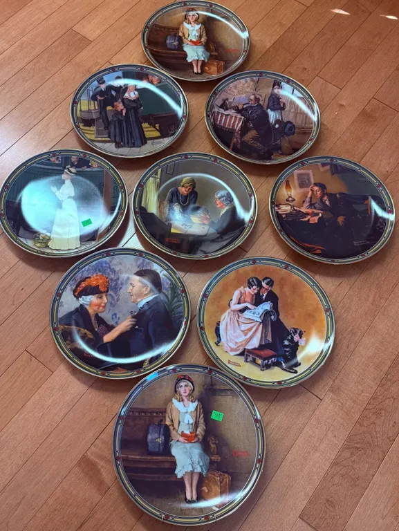 9 Norman Rockwell Knowles Collector Plates "Rockwell's American Dream"