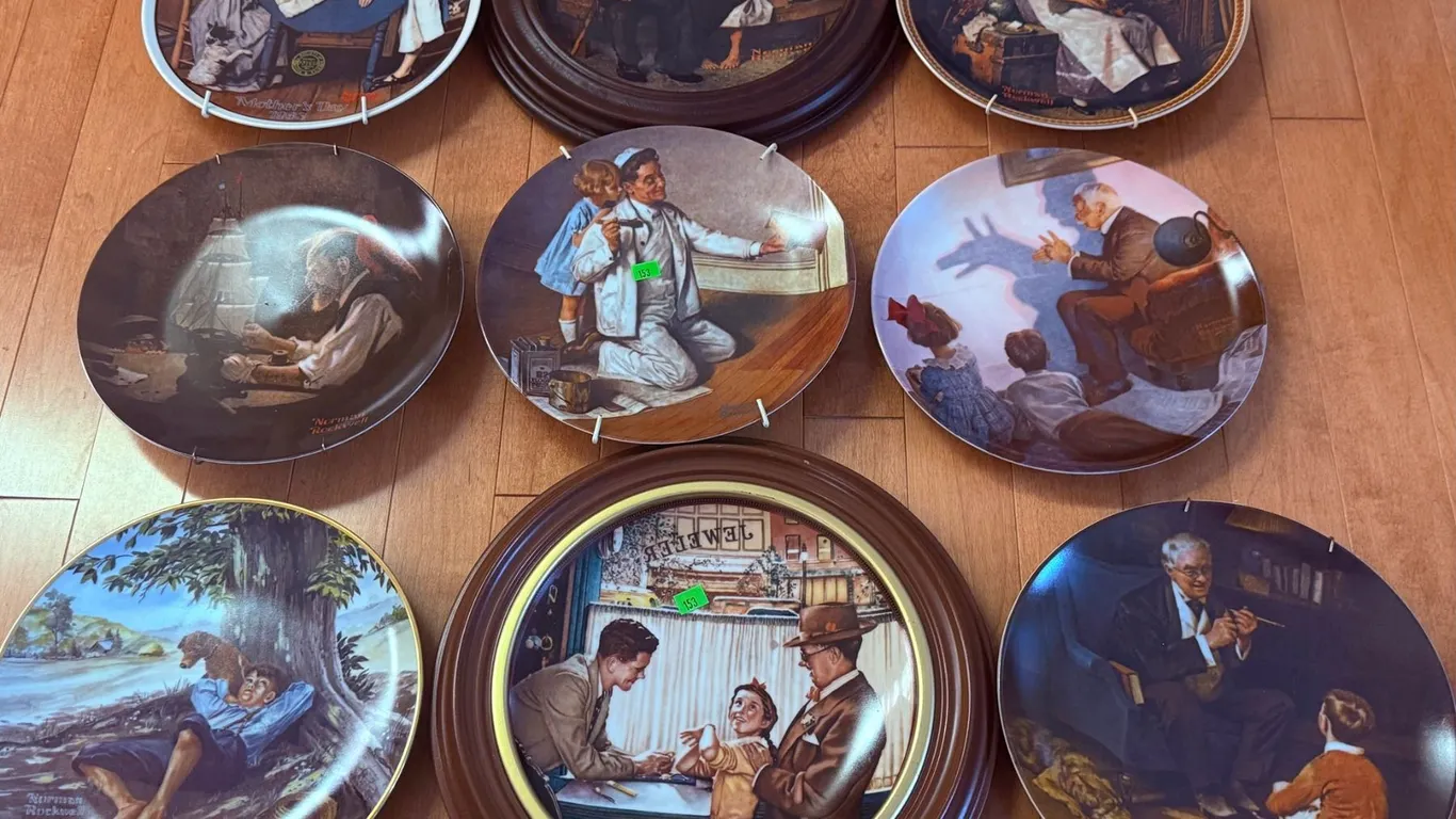 Norman Rockwell Collector Plates Assorted Group of 9