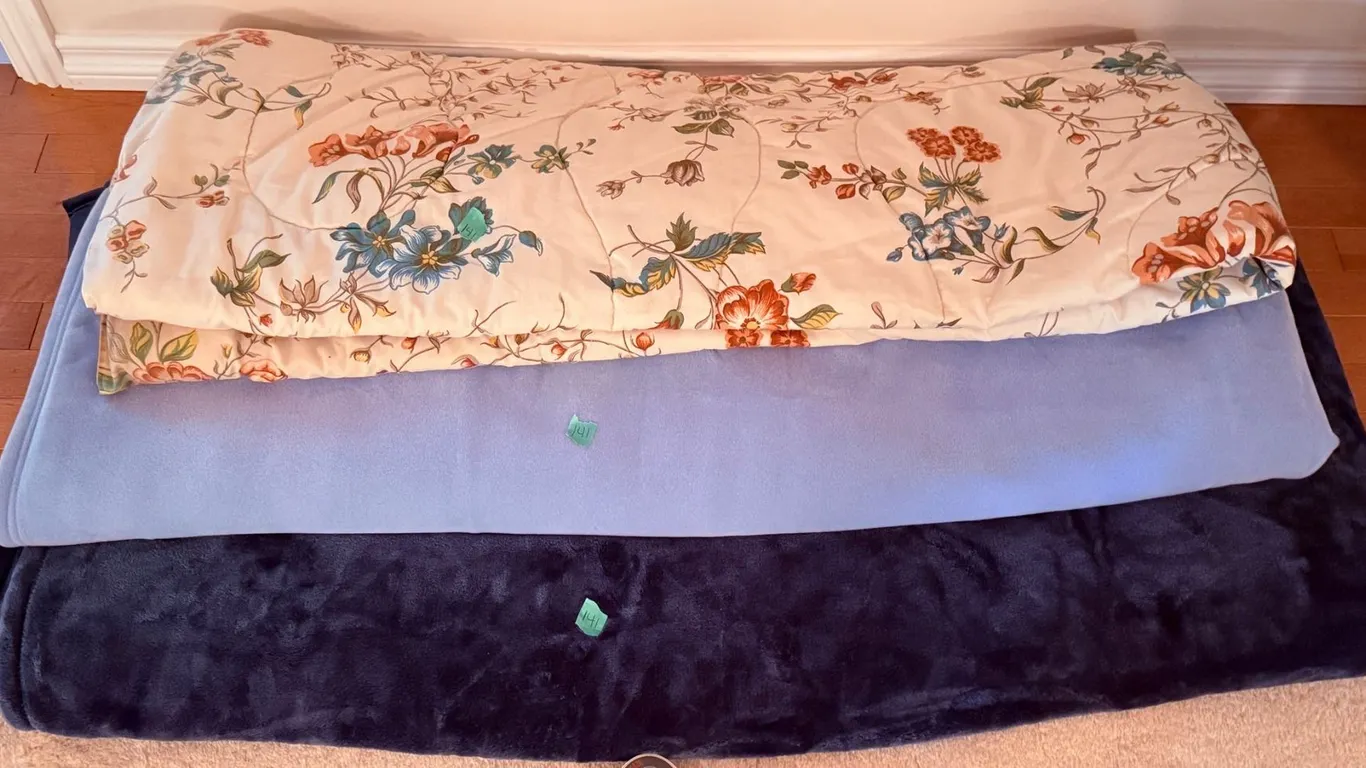 Three Assorted Blankets and Comforter