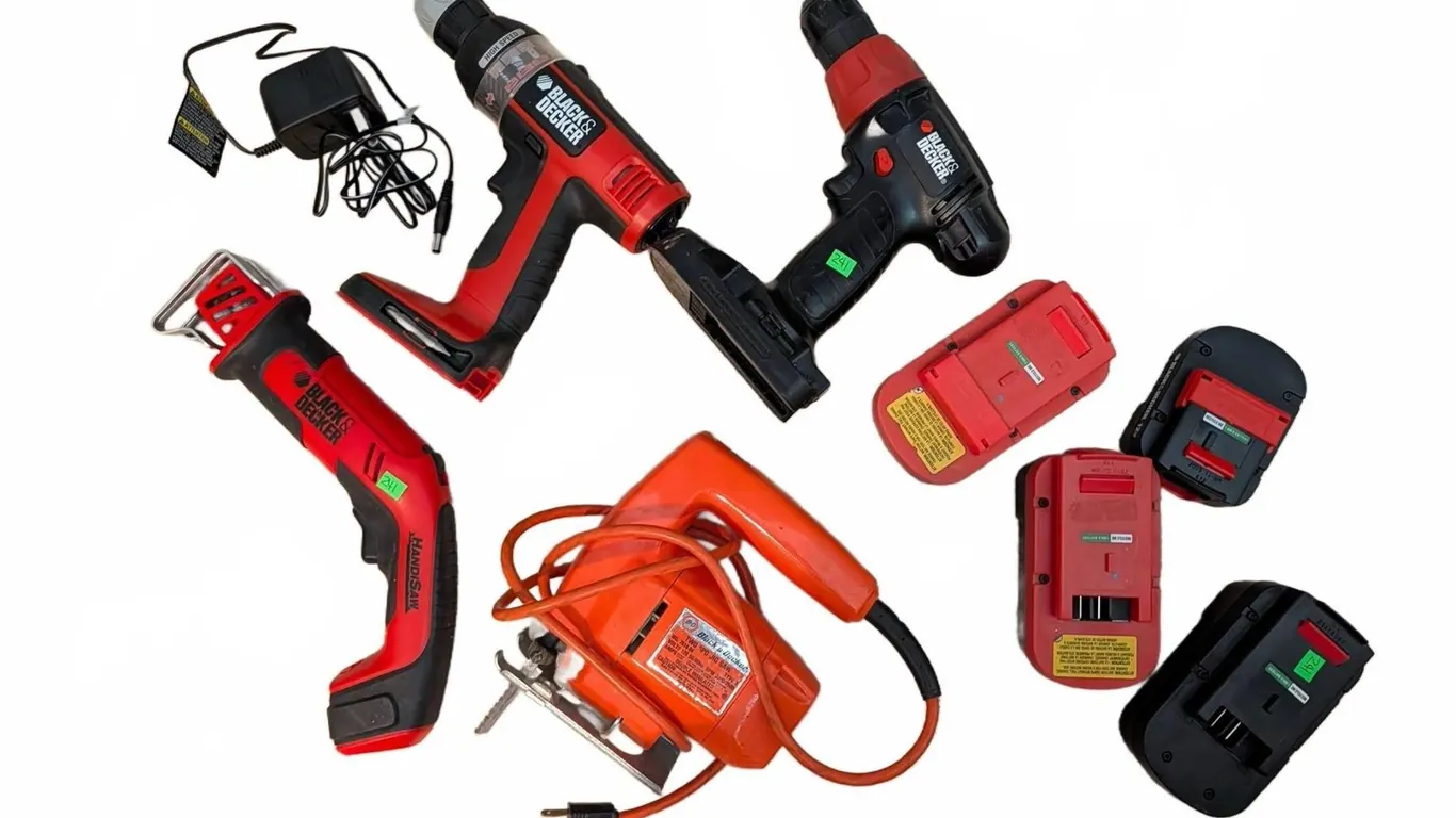 Black & Decker Power Tool Lot With Chargers and Batteries