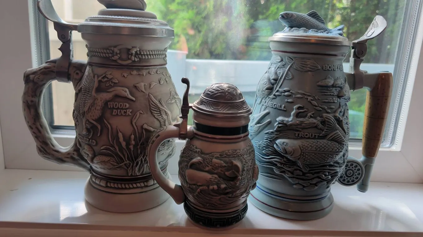3 Avon Handcrafted Collectible Steins