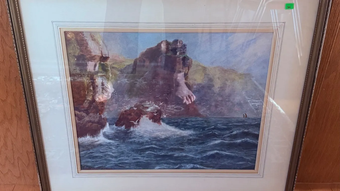 Margaret Ayling Framed Coastal Watercolour Painting