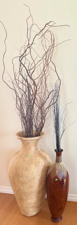 Decorative Floor Vases with Tall Branch Arrangements
