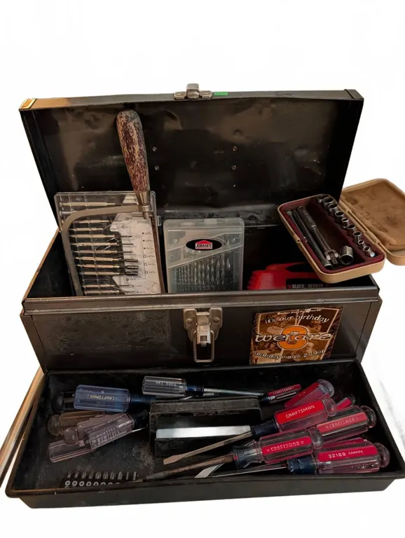 All American Metal Toolbox With Assorted Hand Tools