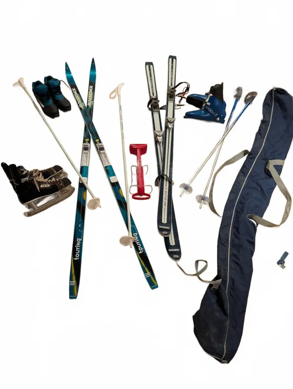 Nordic Ski Equipment, Skates, Boots, Two Sets Skis & Poles