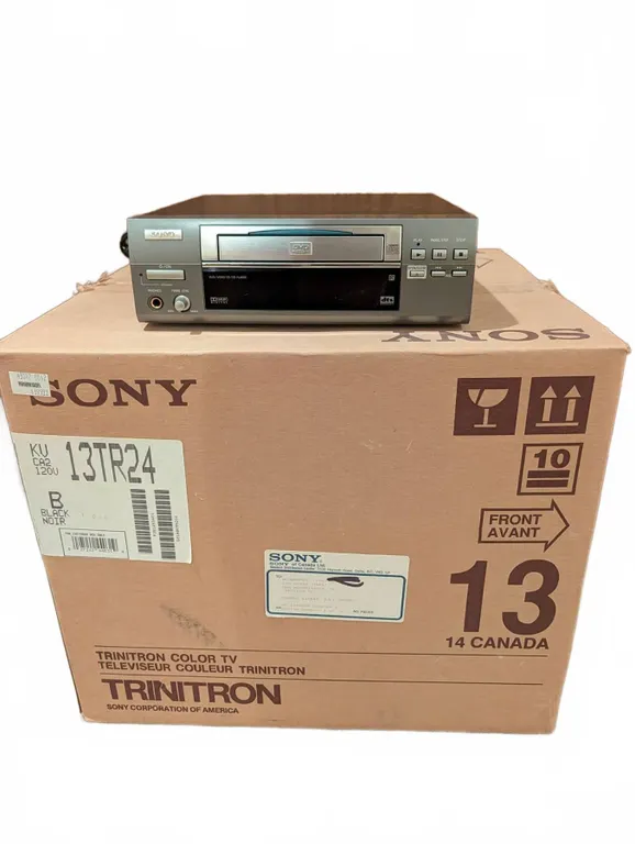 New Sony Trinitron Colour TV with Box and Sanyo DVD Player