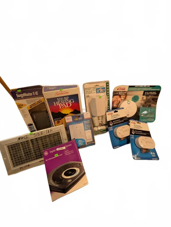 Home Safety And Electronics Lot Including Kidde, Sunbeam, GE
