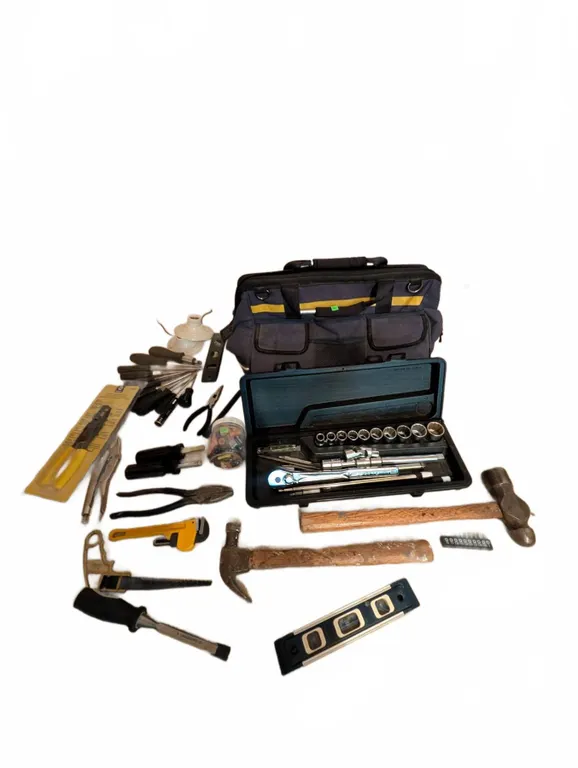 Hand Tools, Tool Bag, and Hardware Lot