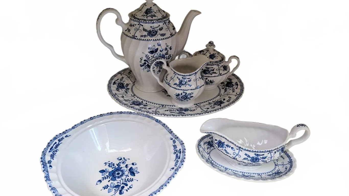 Johnson Bros Indies Blue Ironstone Tea Set and Serveware