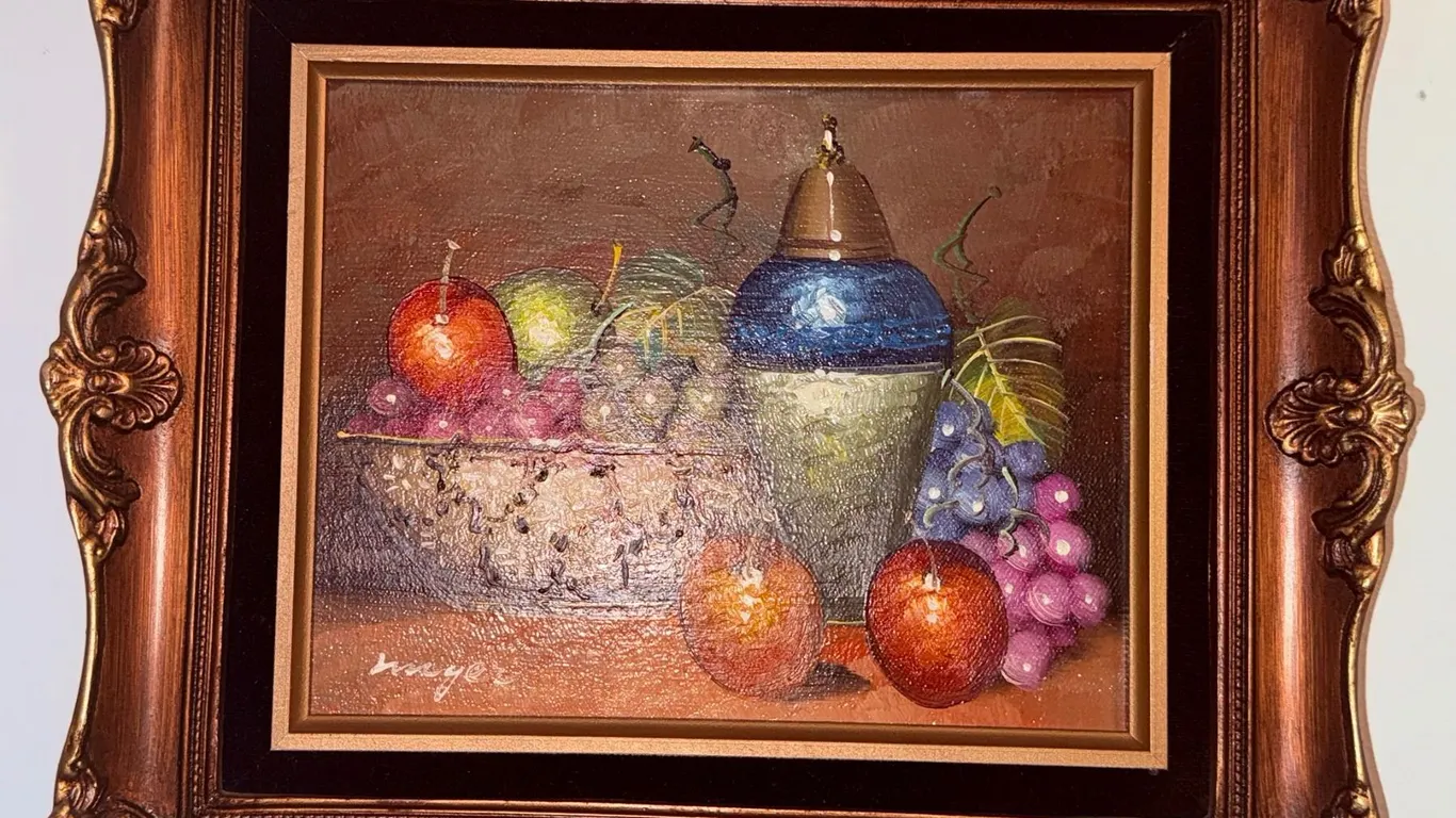 Framed Still Life Oil Painting Signed 'Meyer'