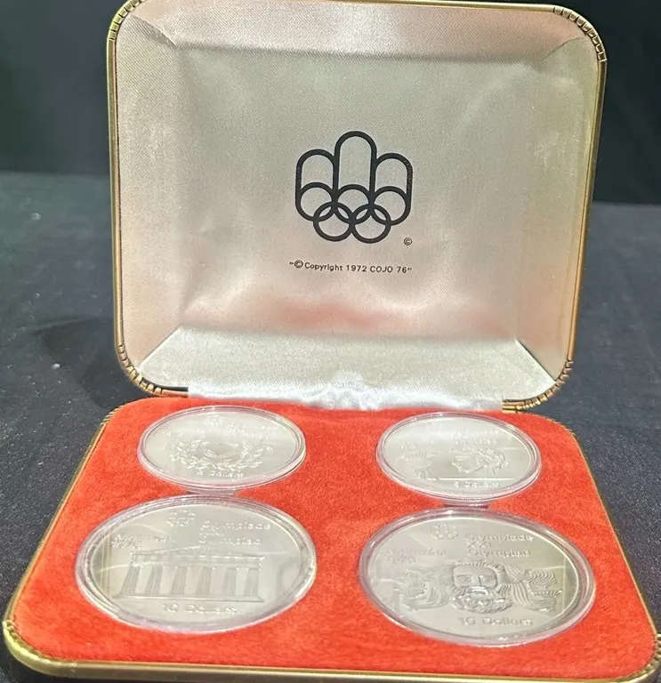 1976 Montreal Olympics Series I 4-Coin .925 Silver Set in Case
