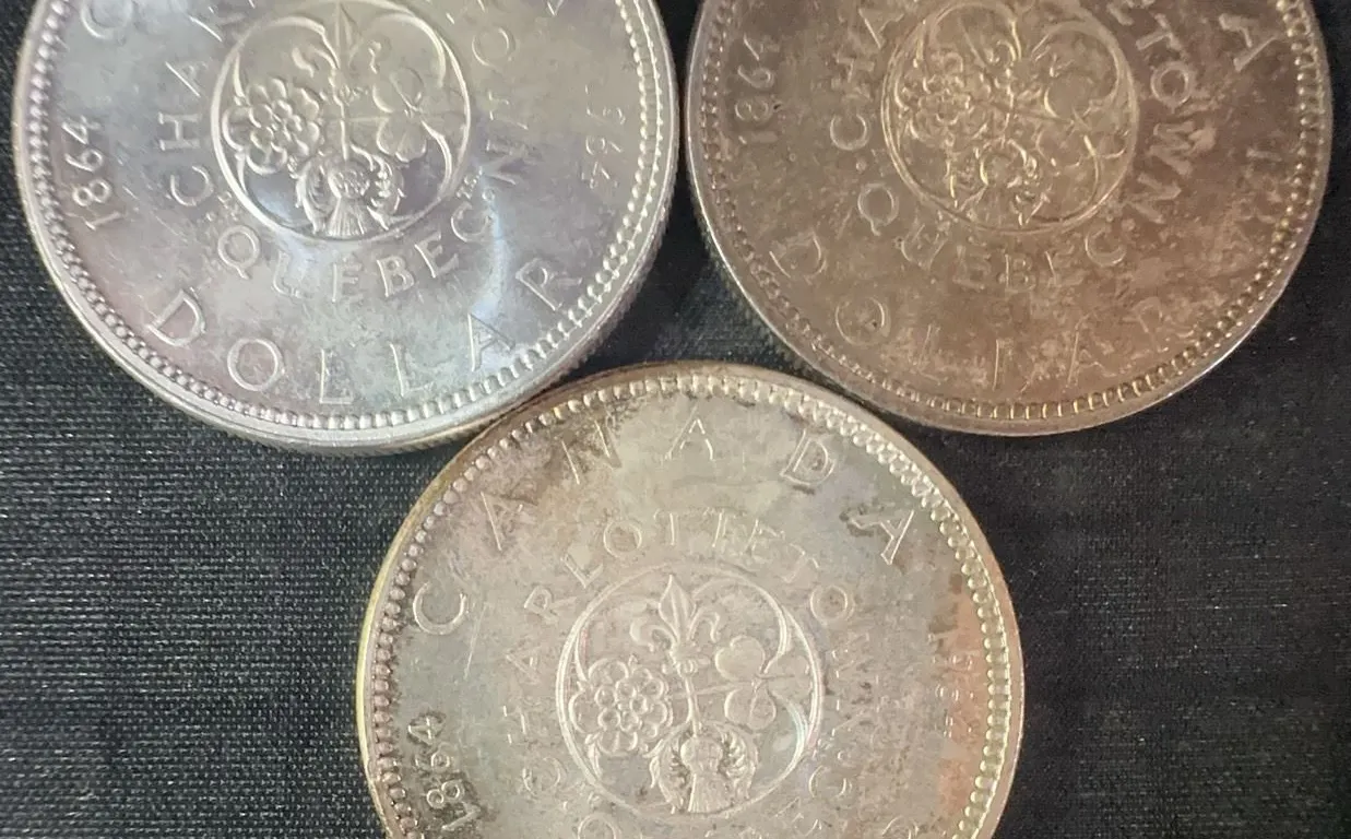 3 .800 Silver Canadian Dollar Coins, 70g Total Weight
