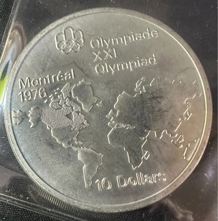 1976 Montreal Olympics $10 Silver Coin, .925, 48.60g