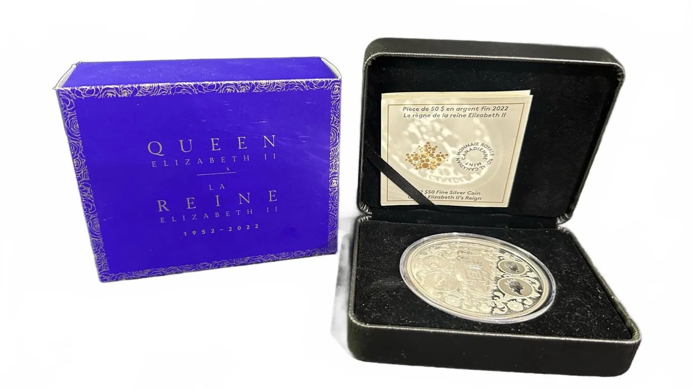 2022 $50 Fine Silver Coin Queen Elizabeth II’s Reign Canada 157.6g