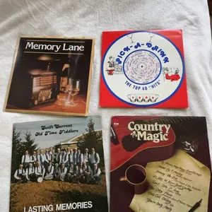 4 Vinyl Records: Memory Lane, Pick-A-Drum, Country Magic, Lasting Memories