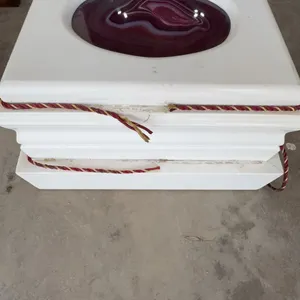 white painted wooden ,urn