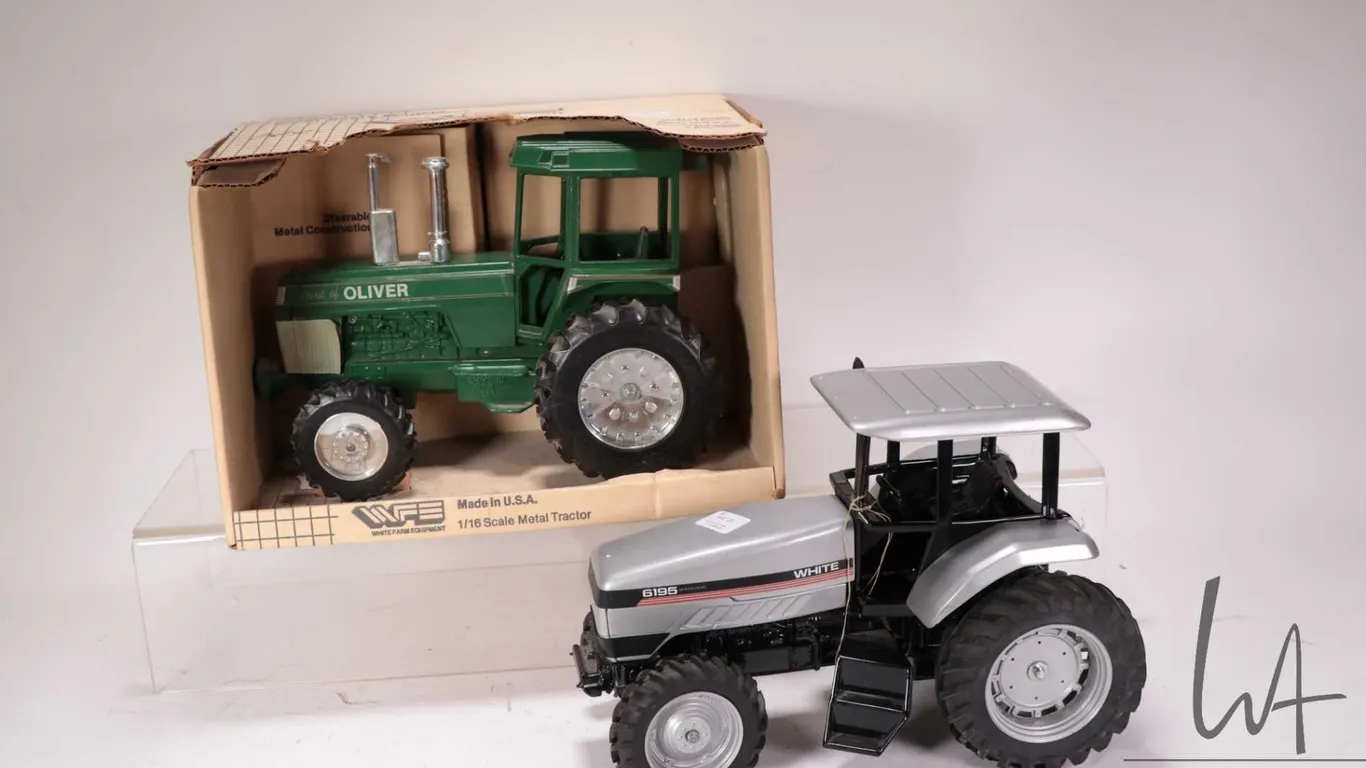 Two Scale Model 1:16 scale die cast tractors including a Oliver in original box and a White 6195