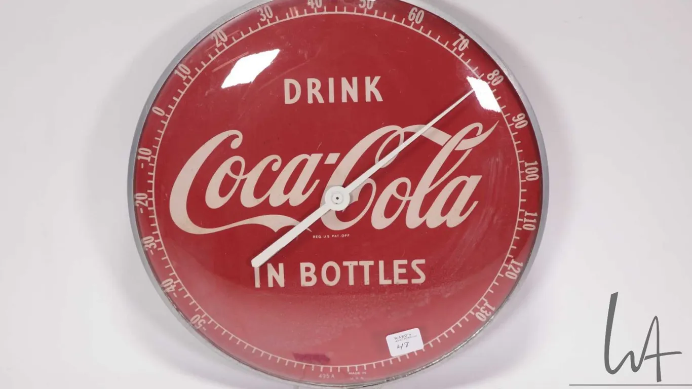Vintage Coca-Cola 12" diameter temperature gauge