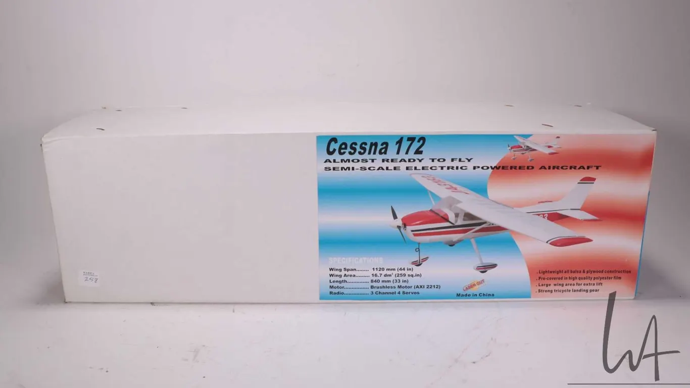 Great Hobbies Cessna 172 electric powere aircraft, motor included, appears new in box